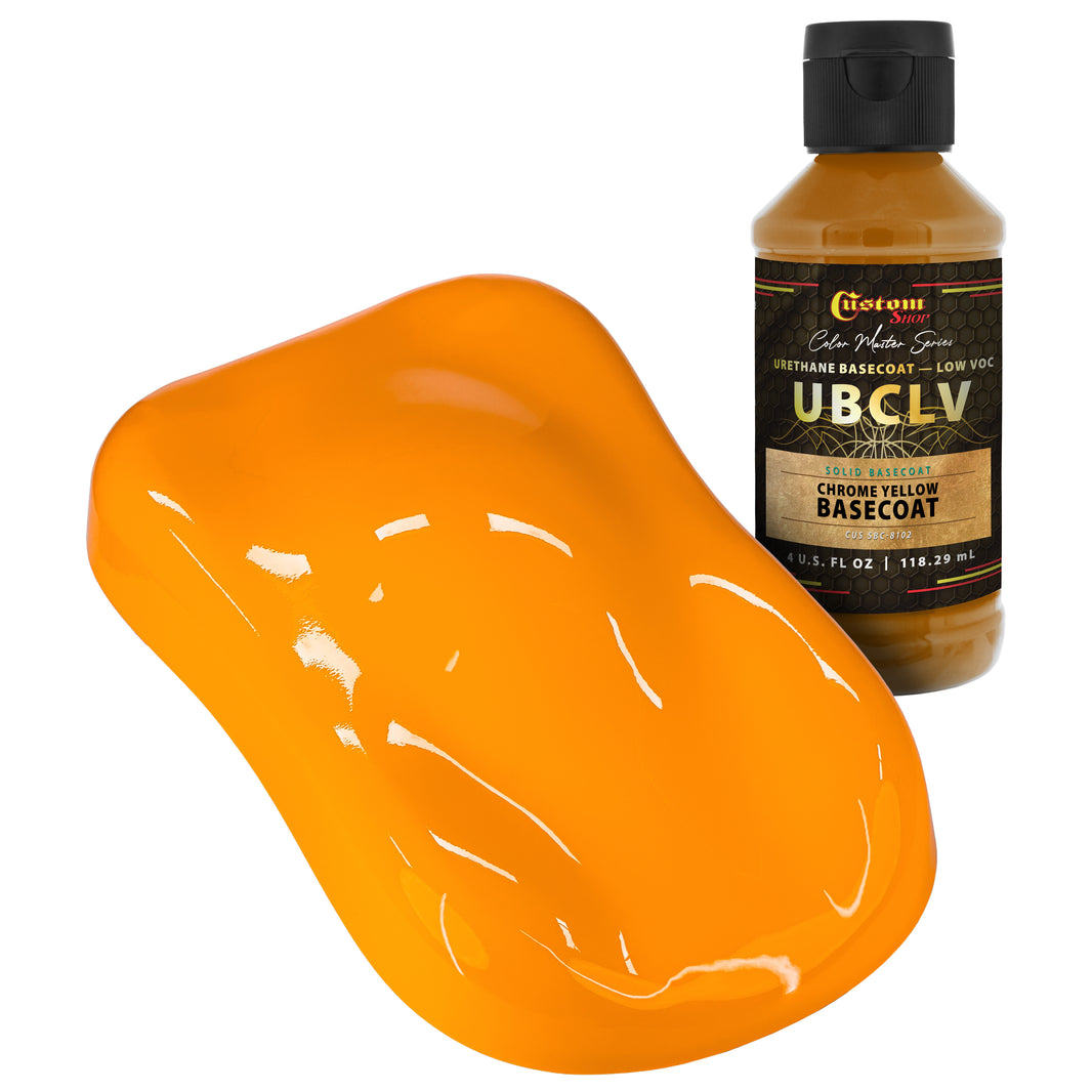 SBC Solid Basecoat - Chrome Yellow Basecoat - 4-Ounce Ready to Spray Bottle