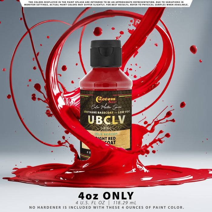Custom Shop SBC Solid Basecoat - Bright Red Basecoat - 4-Ounce Ready to Spray Bottle
