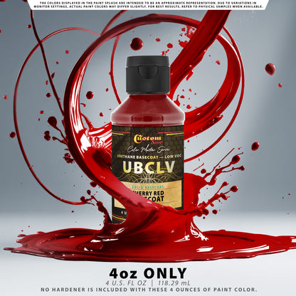 SBC Solid Basecoat - Cherry Red Basecoat - 4-Ounce Ready to Spray Bottle