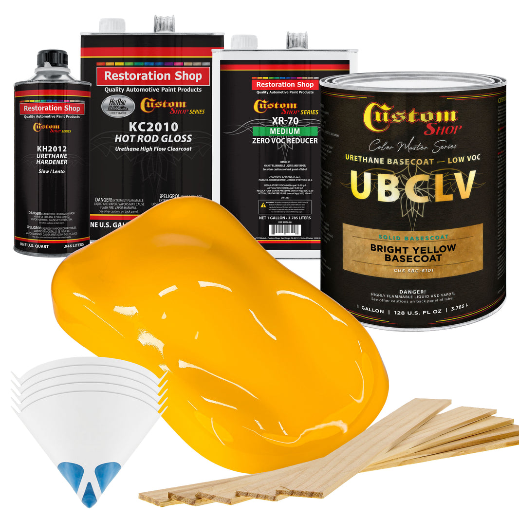 SBC Solid Basecoat - Bright Yellow Basecoat- Gallon Gloss Kit