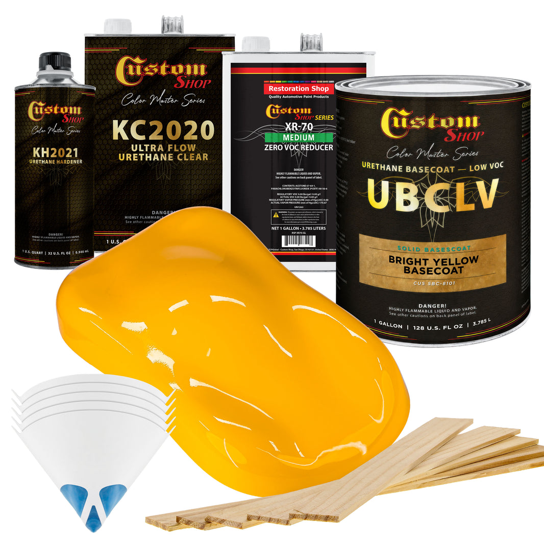 SBC Solid Basecoat - Bright Yellow Basecoat- Gallon Ultra Flow Kit