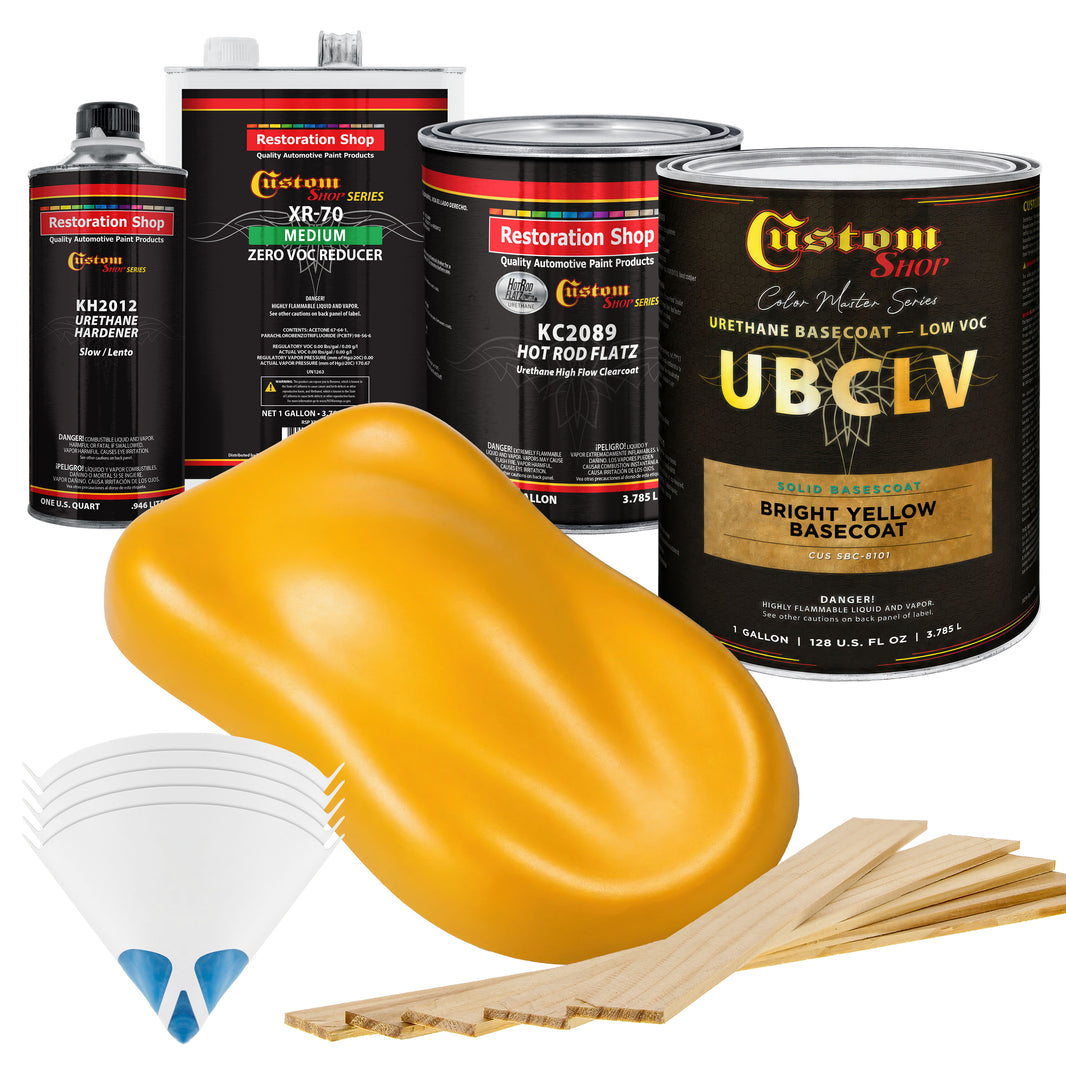 SBC Solid Basecoat - Bright Yellow Basecoat- Gallon Matte Kit