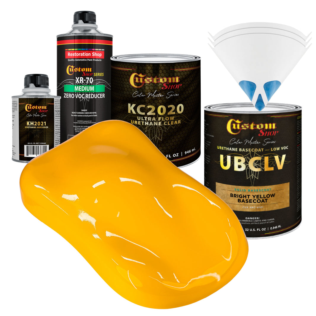 SBC Solid Basecoat - Bright Yellow Basecoat- Quart Ultra Flow Kit