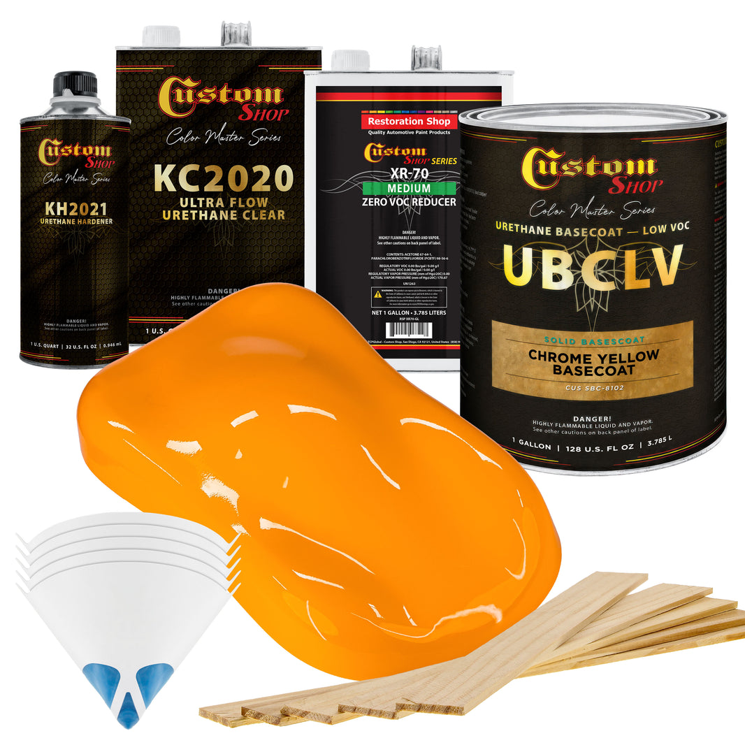 SBC Solid Basecoat - Chrome Yellow Basecoat- Gallon Ultra Flow Kit