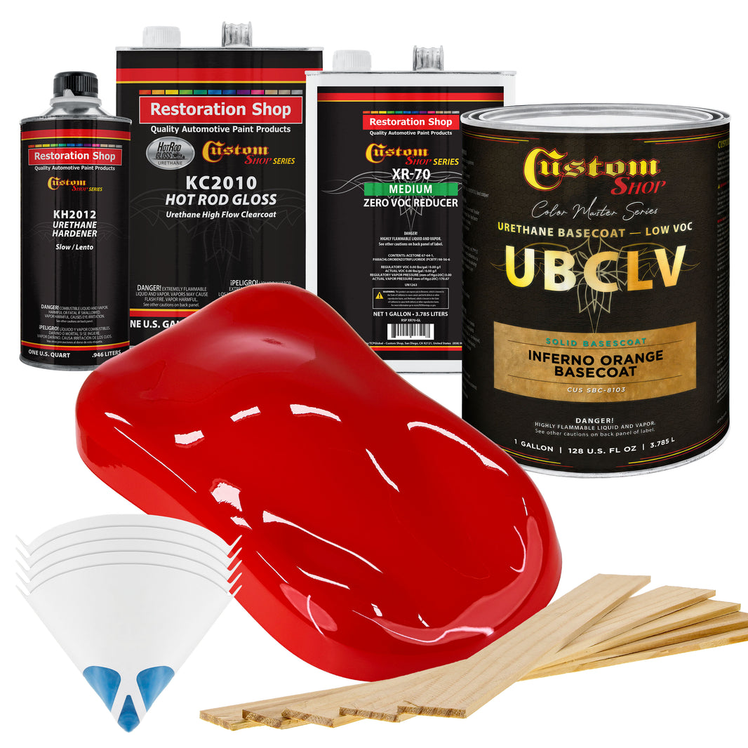 SBC Solid Basecoat - Inferno Orange Basecoat- Gallon Gloss Kit