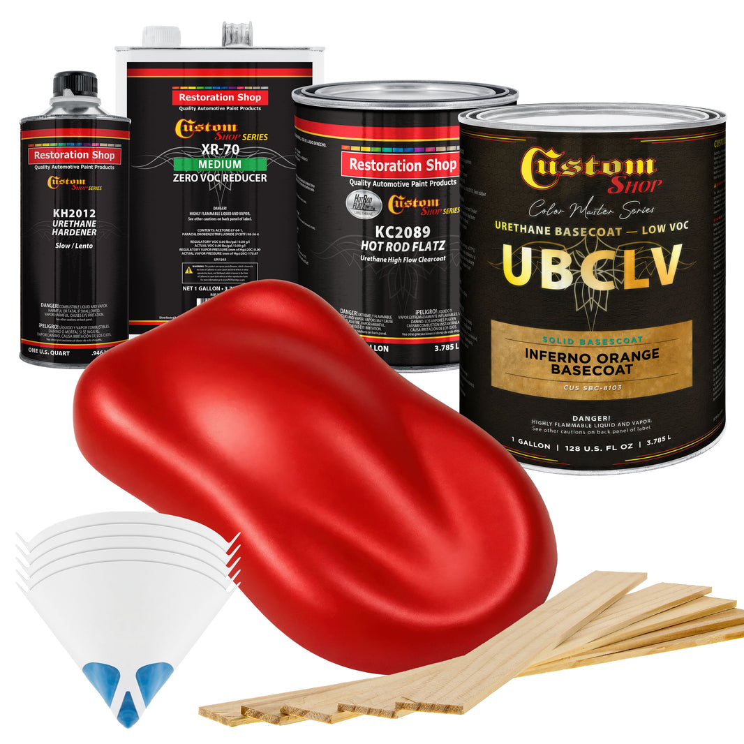 SBC Solid Basecoat - Inferno Orange Basecoat- Gallon Matte Kit