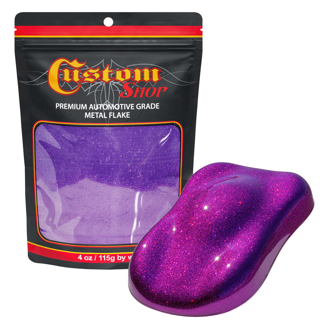 Metal Flake for Automotive Paint, Deep Purple, 4oz Standard .015" Metal Flakes for Car Paint, UV Resistant Glitter Paints Additive for Epoxy Resin &