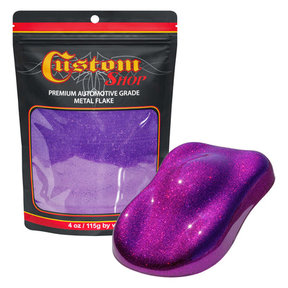 Metal Flake for Automotive Paint, Deep Purple, 4oz Standard .015" Metal Flakes for Car Paint, UV Resistant Glitter Paints Additive for Epoxy Resin &