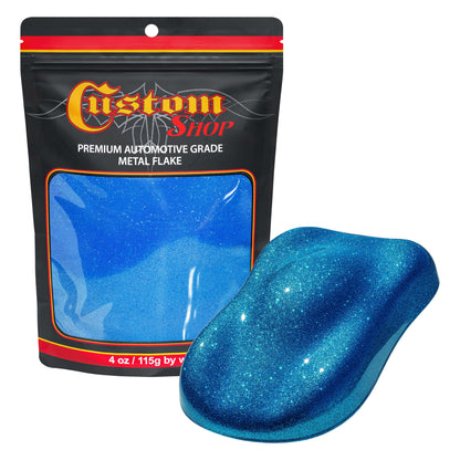 Metal Flake for Automotive Paint, Deep Marine Blue, 4oz Standard .015" Metal Flakes for Car Paint, UV Resistant Glitter Paints Additive for Epoxy