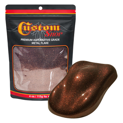 Metal Flake for Automotive Paint, Rootbeer, 4oz Standard .015" Metal Flakes for Car Paint, UV Resistant Glitter Paints Additive for Epoxy Resin &