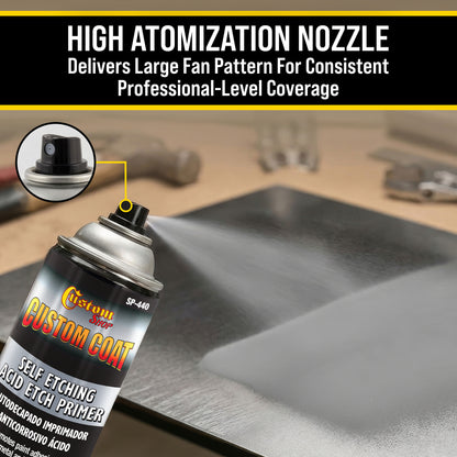 Self Etching Primer Spray (3 Pack) - 12.9oz Gray Acid Etch Primer for Metal, Aluminum & Stainless Steel - Fast Drying Automotive Etching Primers, Pre