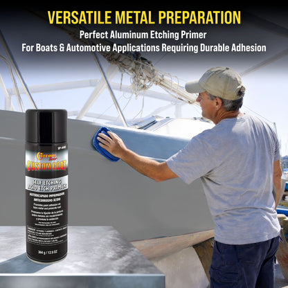 Self Etching Primer Spray (3 Pack) - 12.9oz Gray Acid Etch Primer for Metal, Aluminum & Stainless Steel - Fast Drying Automotive Etching Primers, Pre