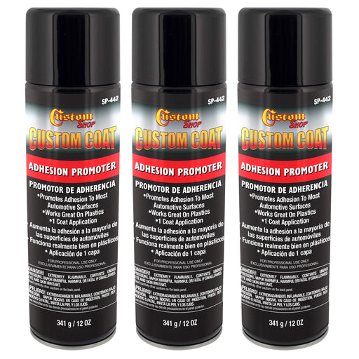 Adhesion Promoter - 12 Ounce Spray Can - Use on Hard to Sand Areas and Before applying Truck Bed Liner (Pack of 3)
