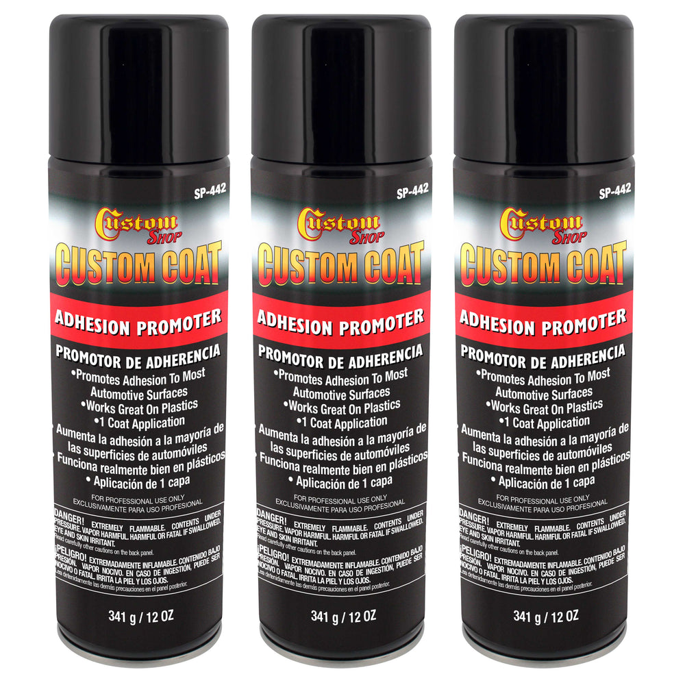 Adhesion Promoter 12oz Spray (3 Pack) - Superior Bonding Adhesion Promoter for Plastic, Automotive Surfaces & Truck Bed Liner - Alternative for Hard to Sand Areas - Custom Coat for Bumpers