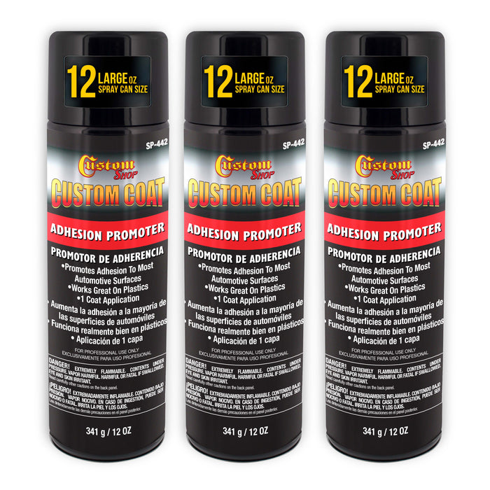 Adhesion Promoter 12oz Spray (3 Pack) - Superior Bonding Adhesion Promoter for Plastic, Automotive Surfaces & Truck Bed Liner - Alternative for Hard to Sand Areas - Custom Coat for Bumpers