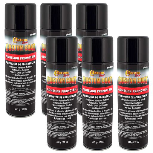 Adhesion Promoter - 12 Ounce Spray Can - Use on Hard to Sand Areas and Before applying Truck Bed Liner (Pack of 6)