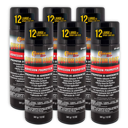 Adhesion Promoter - 12 Ounce Spray Can - Use on Hard to Sand Areas and Before applying Truck Bed Liner (Pack of 6)