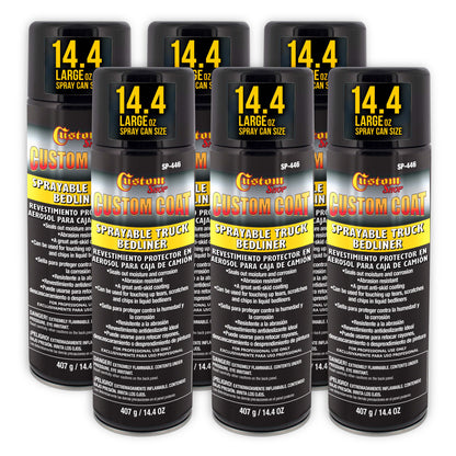 Sprayable Bedliner for Truck Beds & Touch-Ups (6 Pack) - 14.4oz Aerosol Can, Durable, Bed Liner - Spray on Bed Liner, Black Textured Coating