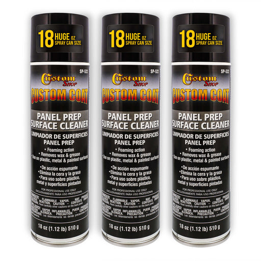 Panel Prep Surface Cleaner & Degreaser (3 Pack) - 18oz Spray Can - Powerful Wax and Grease Remover for Auto Body Paint Prep - Removes Residue Before Painting