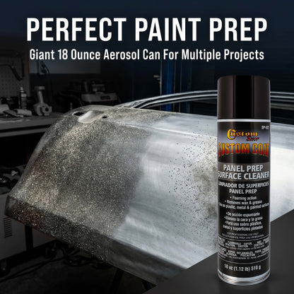 Panel Prep Surface Cleaner & Degreaser (6 Pack) - 18oz Spray Can - Powerful Wax and Grease Remover for Auto Body Paint Prep - Removes Residue Before