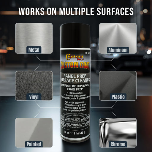 Panel Prep Surface Cleaner & Degreaser - 18oz Spray Can - Powerful Wax and Grease Remover for Auto Body Paint Prep - Removes Residue Before Painting