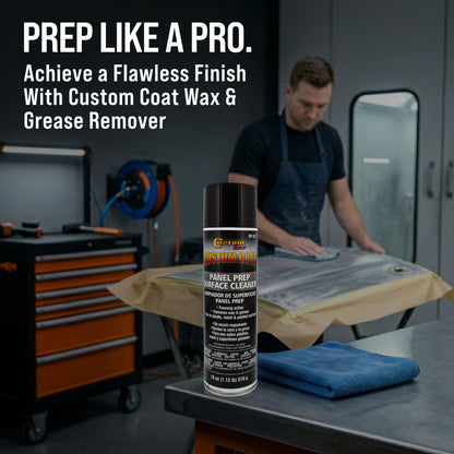 Panel Prep Surface Cleaner & Degreaser - 18oz Spray Can - Powerful Wax and Grease Remover for Auto Body Paint Prep - Removes Residue Before Painting