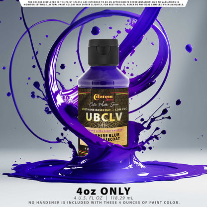 UCB Urethane Ultra Candy Basecoat - Sapphire Blue Candy Basecoat - 4-Ounce Ready to Spray Bottle