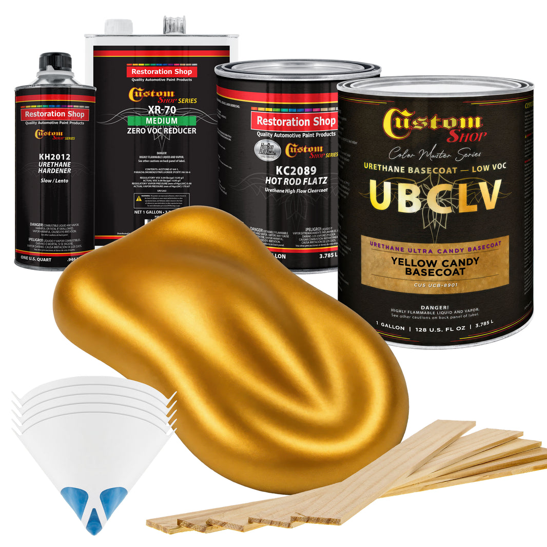 UCB Urethane Ultra Candy Basecoat - Yellow Candy Basecoat- Gallon Matte Kit