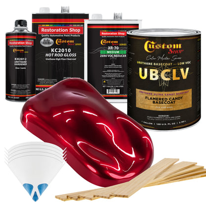 UCB Urethane Ultra Candy Basecoat - Flame Red Candy Basecoat- Gallon Gloss Kit