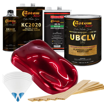 UCB Urethane Ultra Candy Basecoat - Flame Red Candy Basecoat- Gallon Ultra Flow Kit