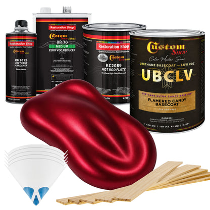 UCB Urethane Ultra Candy Basecoat - Flame Red Candy Basecoat- Gallon Matte Kit