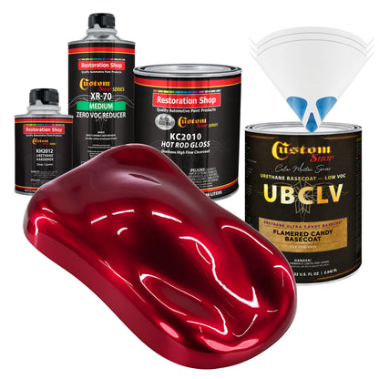 UCB Urethane Ultra Candy Basecoat - Flame Red Candy Basecoat- Quart Gloss Kit