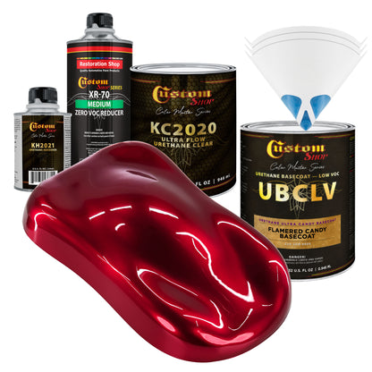 UCB Urethane Ultra Candy Basecoat - Flame Red Candy Basecoat- Quart Ultra Flow Kit