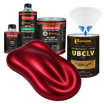 UCB Urethane Ultra Candy Basecoat - Flame Red Candy Basecoat- Quart Matte Kit