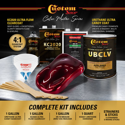 UCB Urethane Ultra Candy Basecoat - Apple Red Candy Basecoat- Gallon Ultra Flow Kit