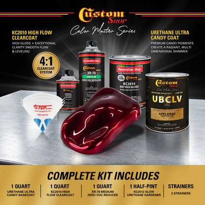 UCB Urethane Ultra Candy Basecoat - Apple Red Candy Basecoat- Quart Gloss Kit