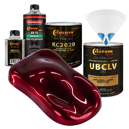 UCB Urethane Ultra Candy Basecoat - Apple Red Candy Basecoat- Quart Ultra Flow Kit