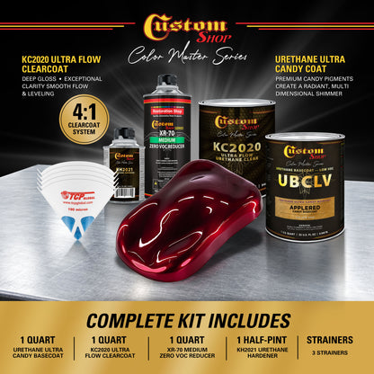 UCB Urethane Ultra Candy Basecoat - Apple Red Candy Basecoat- Quart Ultra Flow Kit