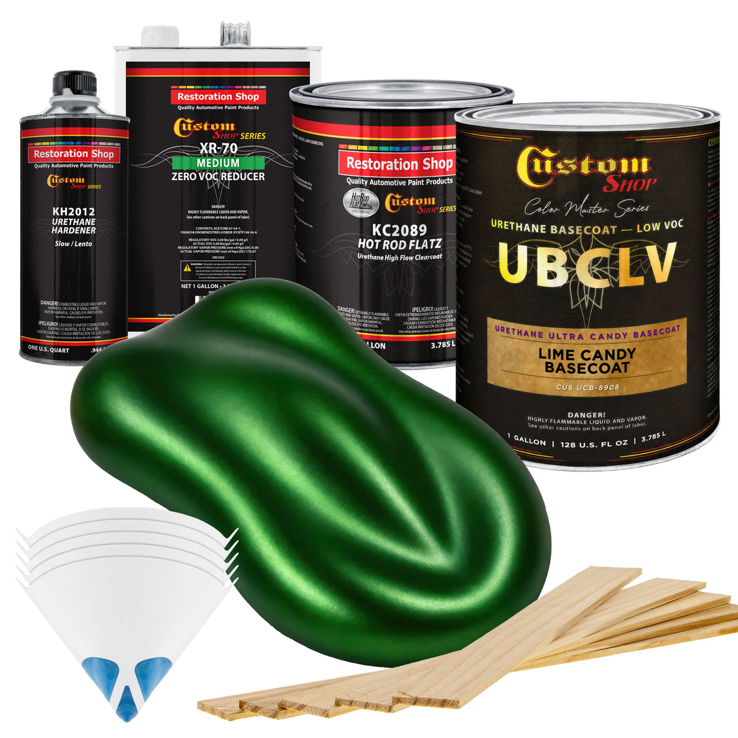 UCB Urethane Ultra Candy Basecoat - Lime Candy Basecoat- Gallon Matte Kit