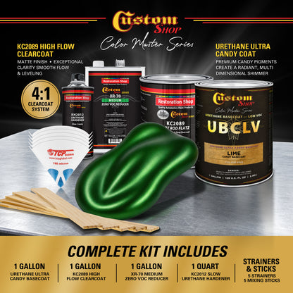UCB Urethane Ultra Candy Basecoat - Lime Candy Basecoat- Gallon Matte Kit