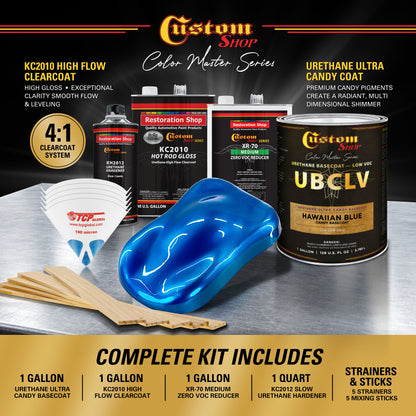 UCB Urethane Ultra Candy Basecoat - Hawaiian Blue Candy Basecoat- Gallon Gloss Kit