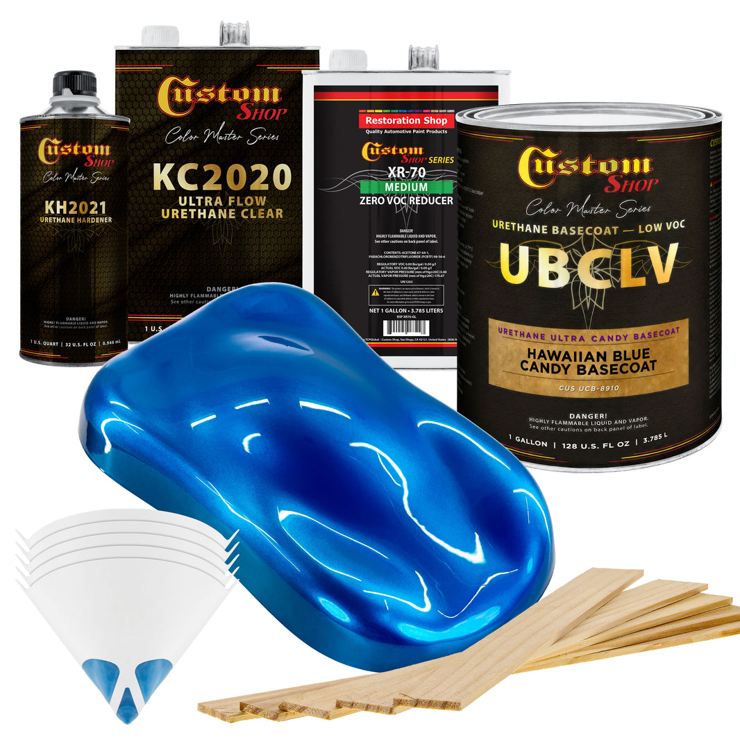 UCB Urethane Ultra Candy Basecoat - Hawaiian Blue Candy Basecoat- Gallon Ultra Flow Kit