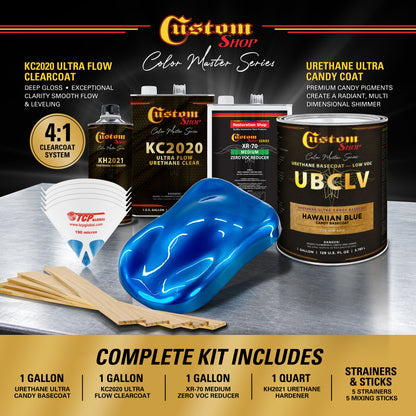 UCB Urethane Ultra Candy Basecoat - Hawaiian Blue Candy Basecoat- Gallon Ultra Flow Kit