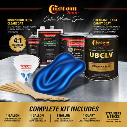 UCB Urethane Ultra Candy Basecoat - Hawaiian Blue Candy Basecoat- Gallon Matte Kit