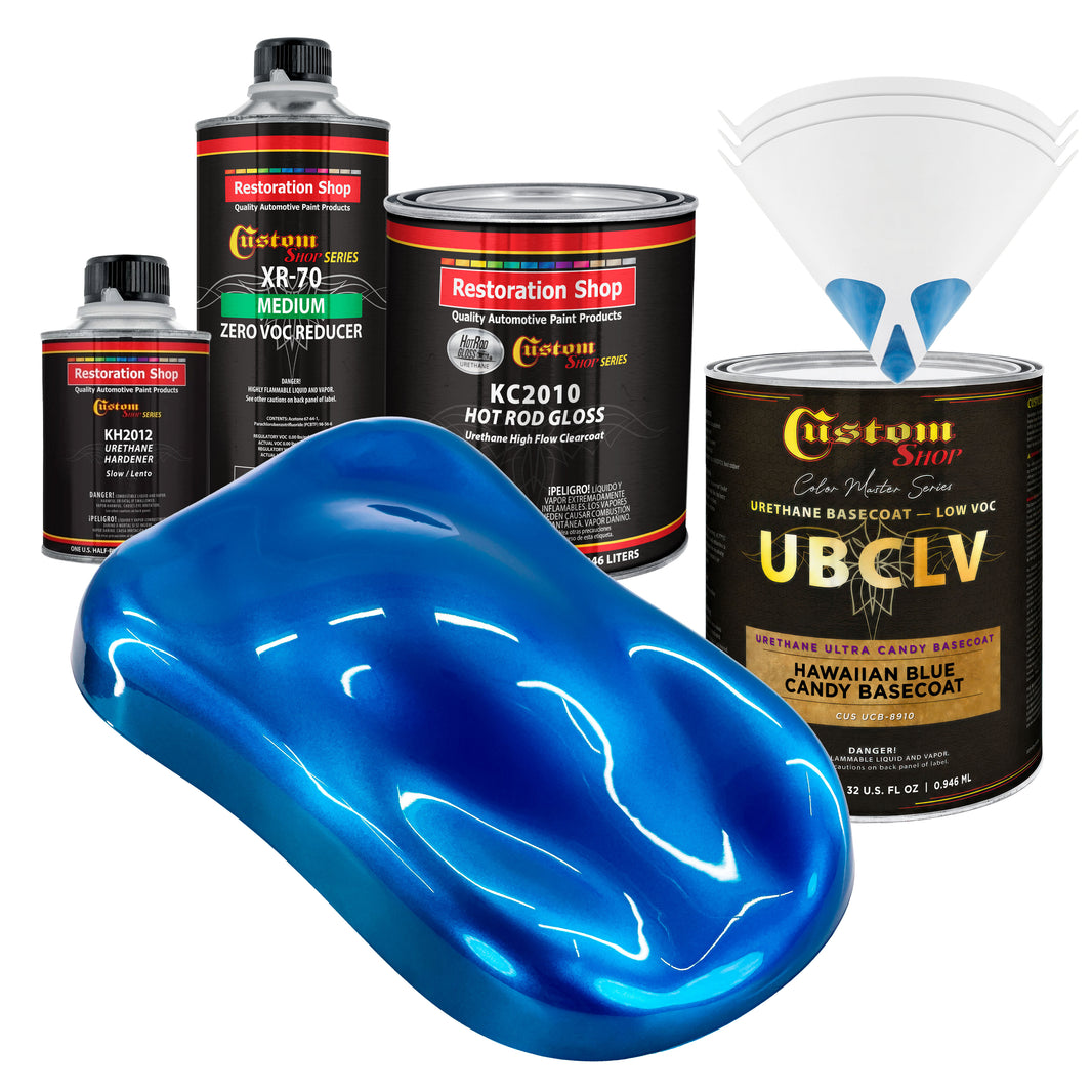 UCB Urethane Ultra Candy Basecoat - Hawaiian Blue Candy Basecoat- Quart Gloss Kit