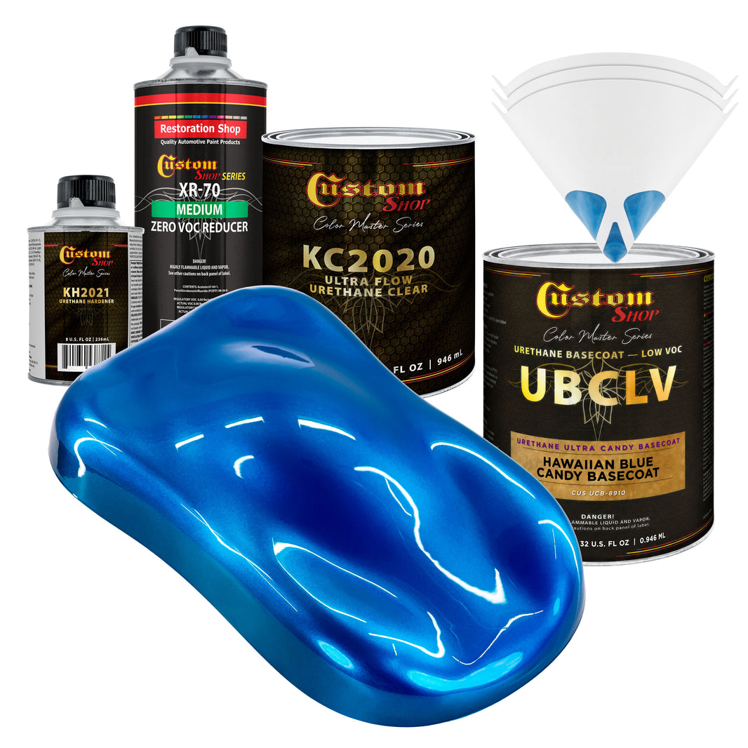 UCB Urethane Ultra Candy Basecoat - Hawaiian Blue Candy Basecoat- Quart Ultra Flow Kit