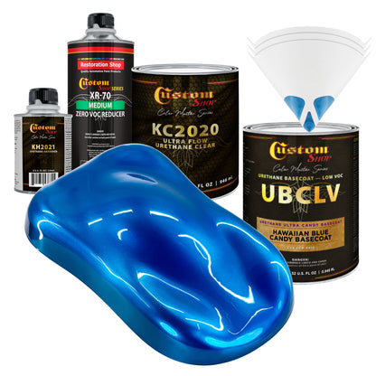 UCB Urethane Ultra Candy Basecoat - Hawaiian Blue Candy Basecoat- Quart Ultra Flow Kit