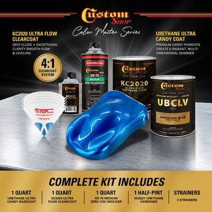 UCB Urethane Ultra Candy Basecoat - Hawaiian Blue Candy Basecoat- Quart Ultra Flow Kit