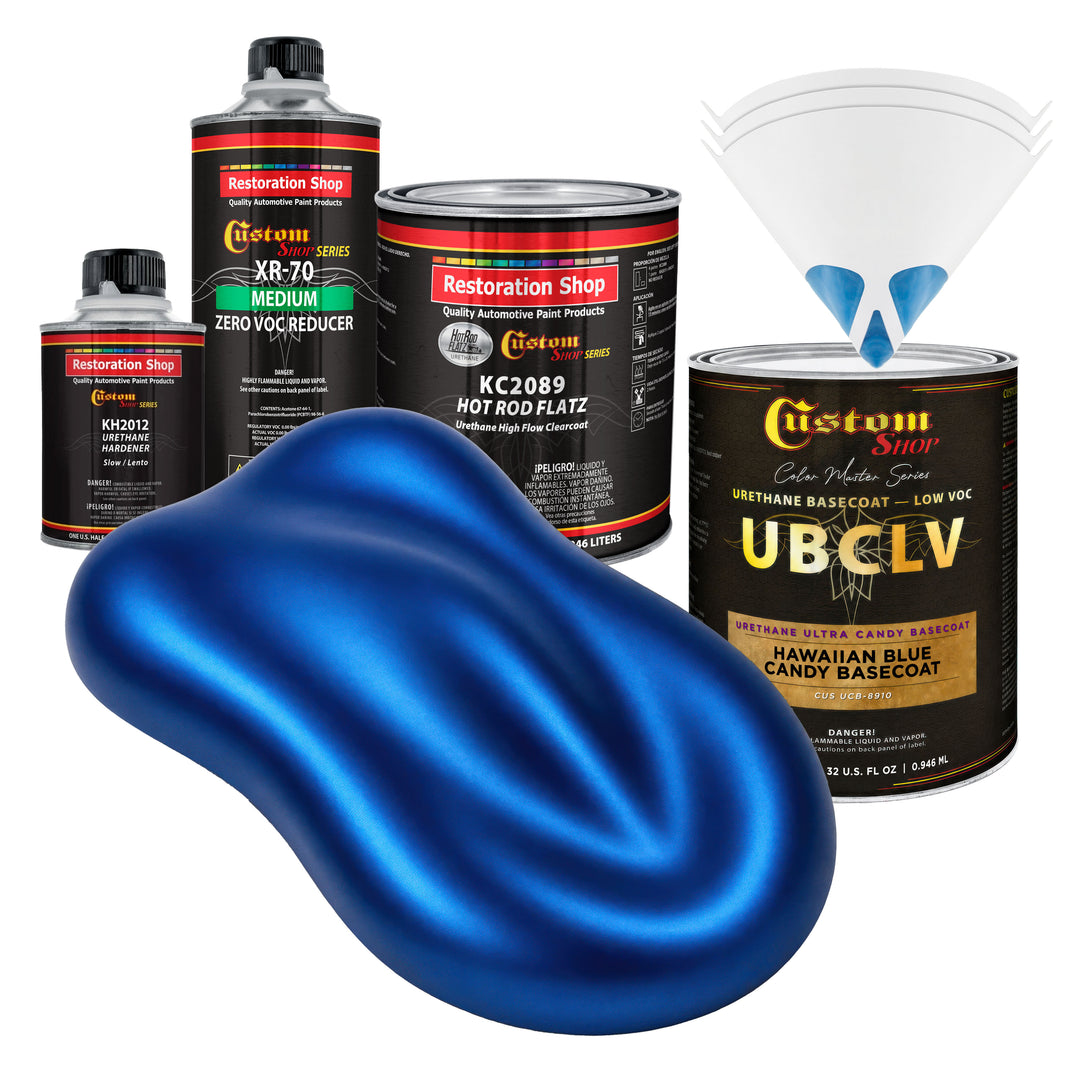UCB Urethane Ultra Candy Basecoat - Hawaiian Blue Candy Basecoat- Quart Matte Kit