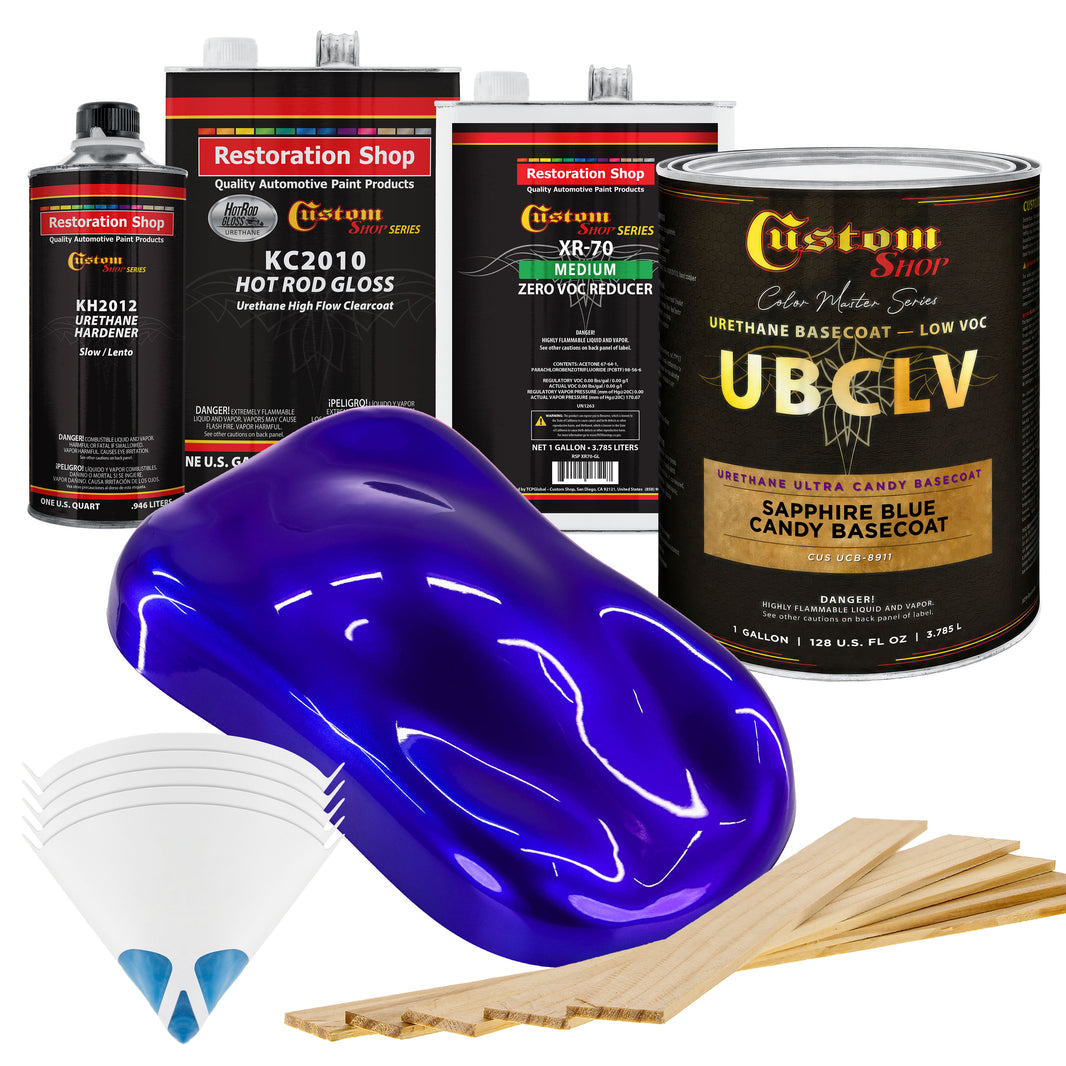 UCB Urethane Ultra Candy Basecoat - Sapphire Blue Candy Basecoat- Gallon Gloss Kit